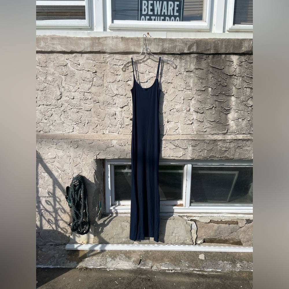 SKIMS Soft Lounge Long Slip Dress Navy Womens Size Medium